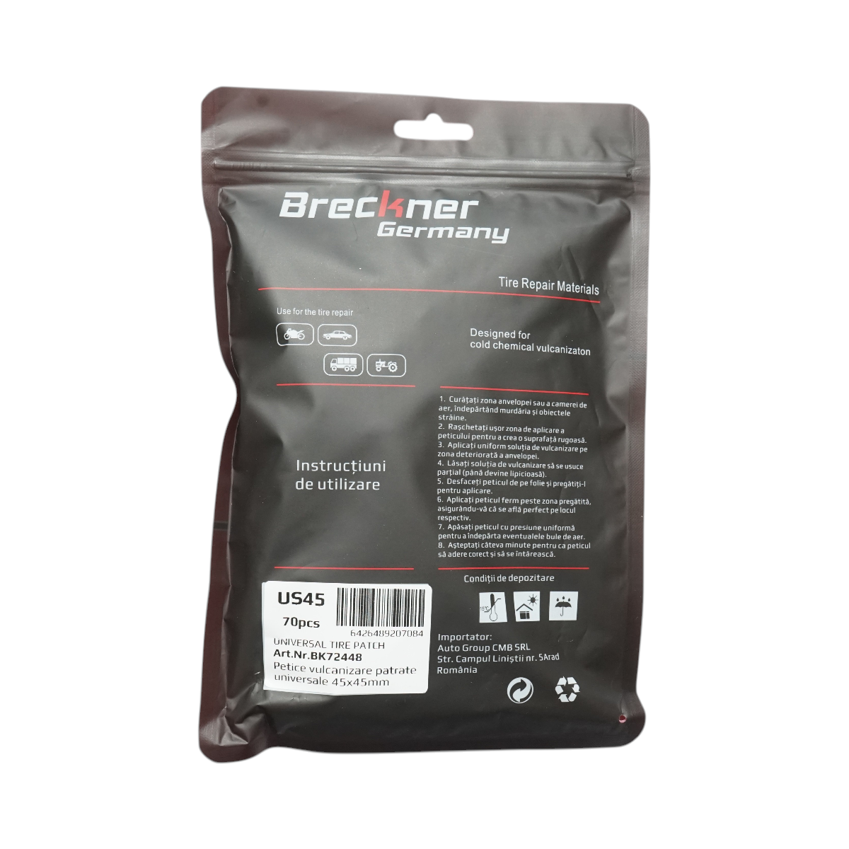 Petice vulcanizare patrate 40x40mm pentru camere de aer Breckner Germany - imagine 3
