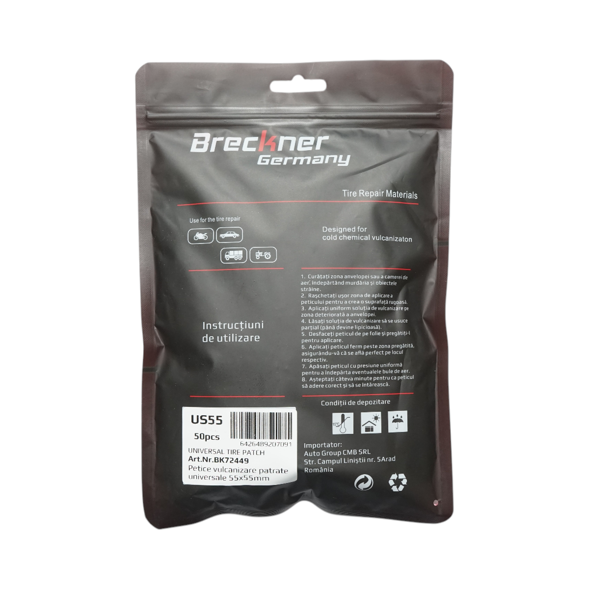 Petice vulcanizare patrate 50x50mm pentru camere de aer Breckner Germany - imagine 3