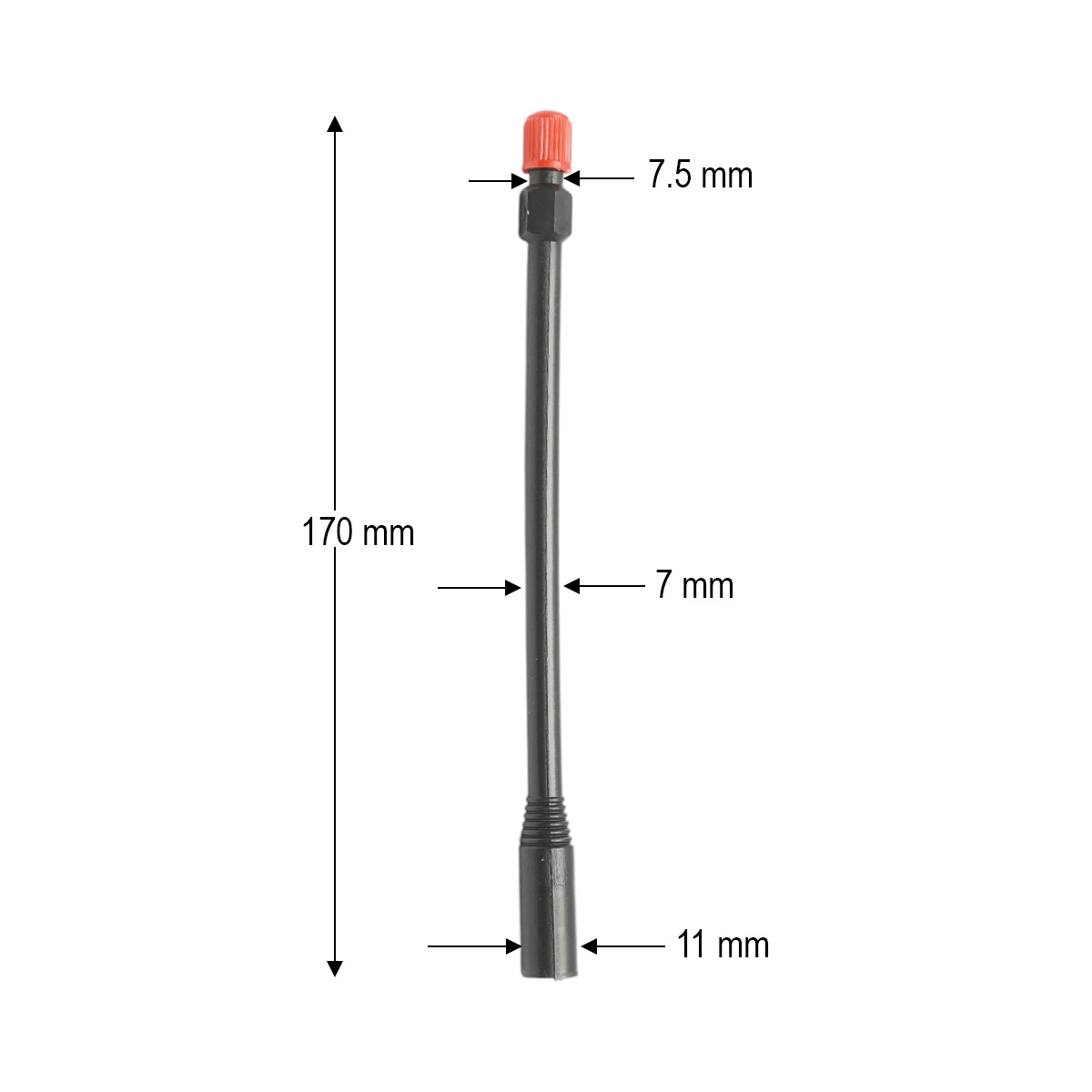 Prelungitor valva roata camion 170mm plastic compozit negru