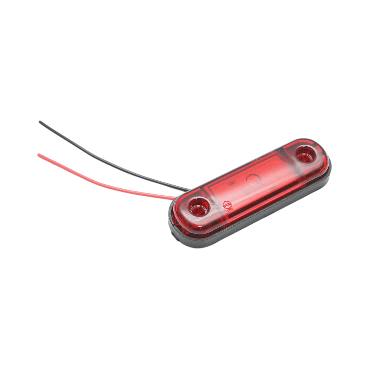 Lampa gabarit laterala ovala LED 12V-24V rosie 3 LED-uri 87x28x13.5mm Breckner Germany - imagine 2