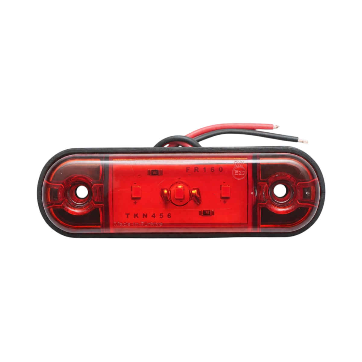 Lampa gabarit laterala ovala LED 12V-24V rosie 3 LED-uri 87x28x13.5mm Breckner Germany