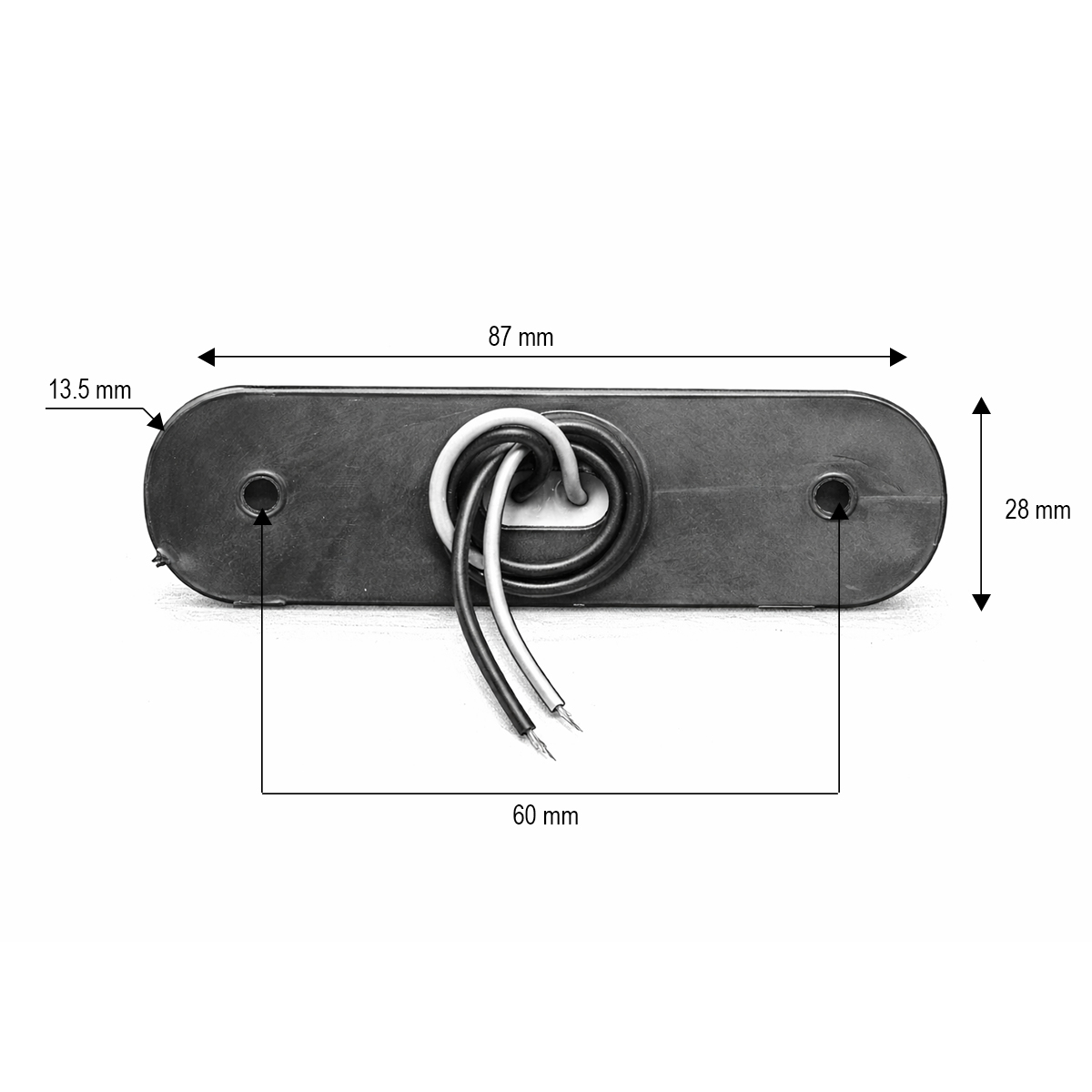 Lampa gabarit laterala ovala LED 12V-24V alba 3 LED-uri 87x28x13.5mm Breckner Germany - imagine 3