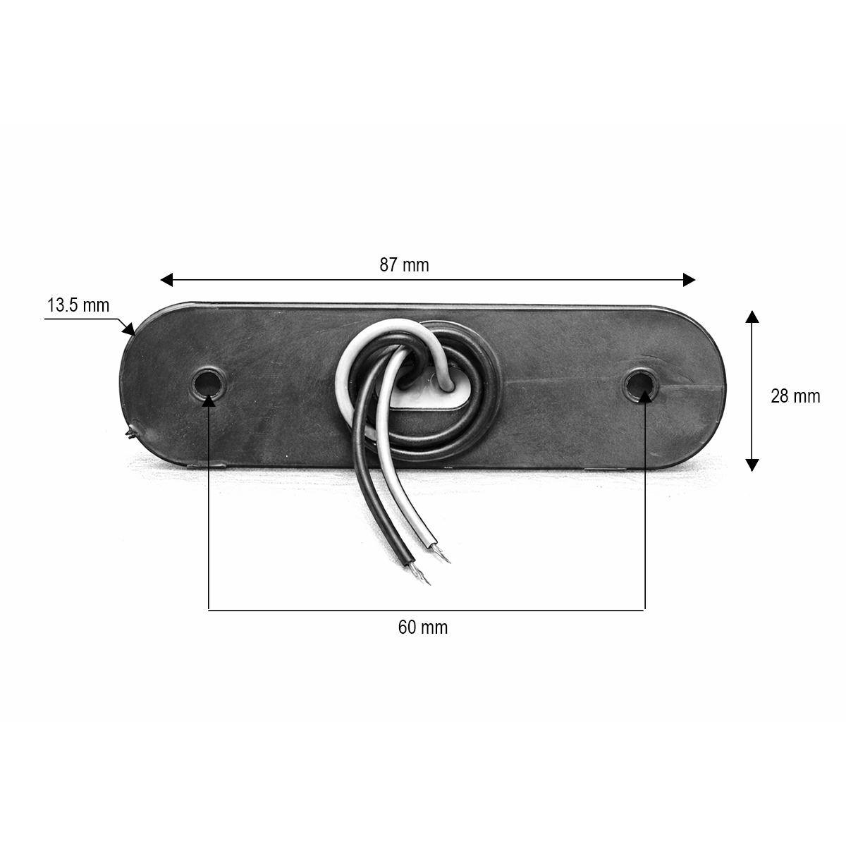 Lampa gabarit laterala ovala LED 12V-24V galben fumuriu 3 LED-uri 87x28x13.5mm Breckner Germany - imagine 3