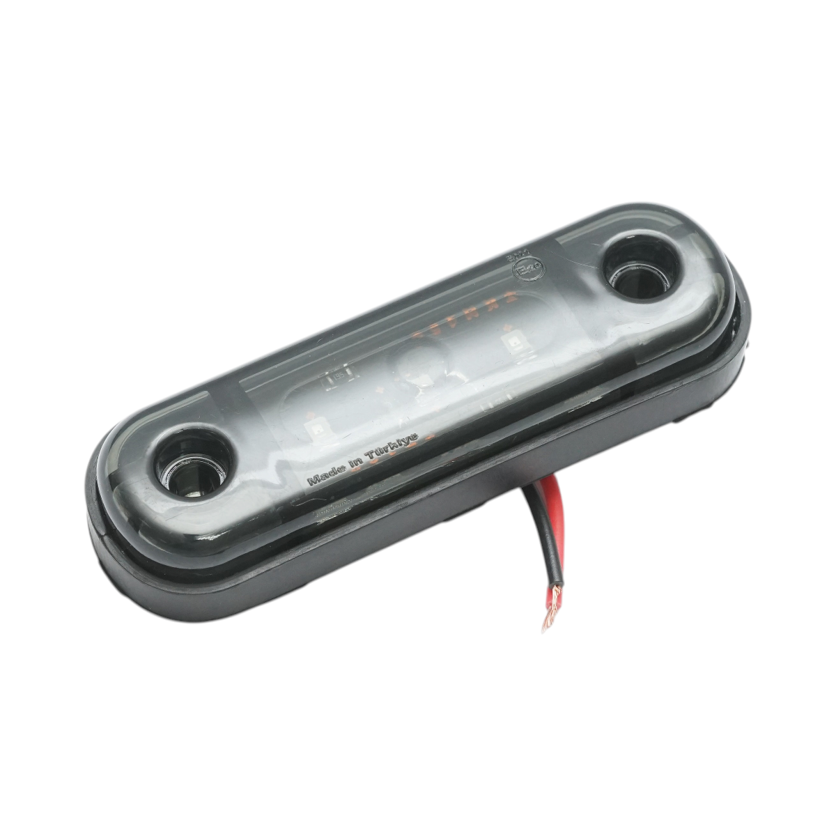 Lampa gabarit laterala ovala LED 12V-24V rosu fumuriu 3 LED-uri 87x28x13.5mm Breckner Germany - imagine 2