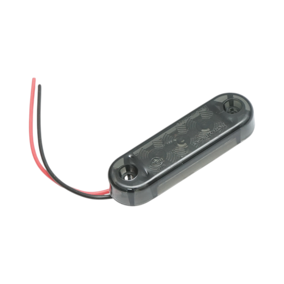 Lampa gabarit laterala ovala LED 12V-24V rosu fumuriu 3 LED-uri 70x21x10.5mm Breckner Germany - imagine 2