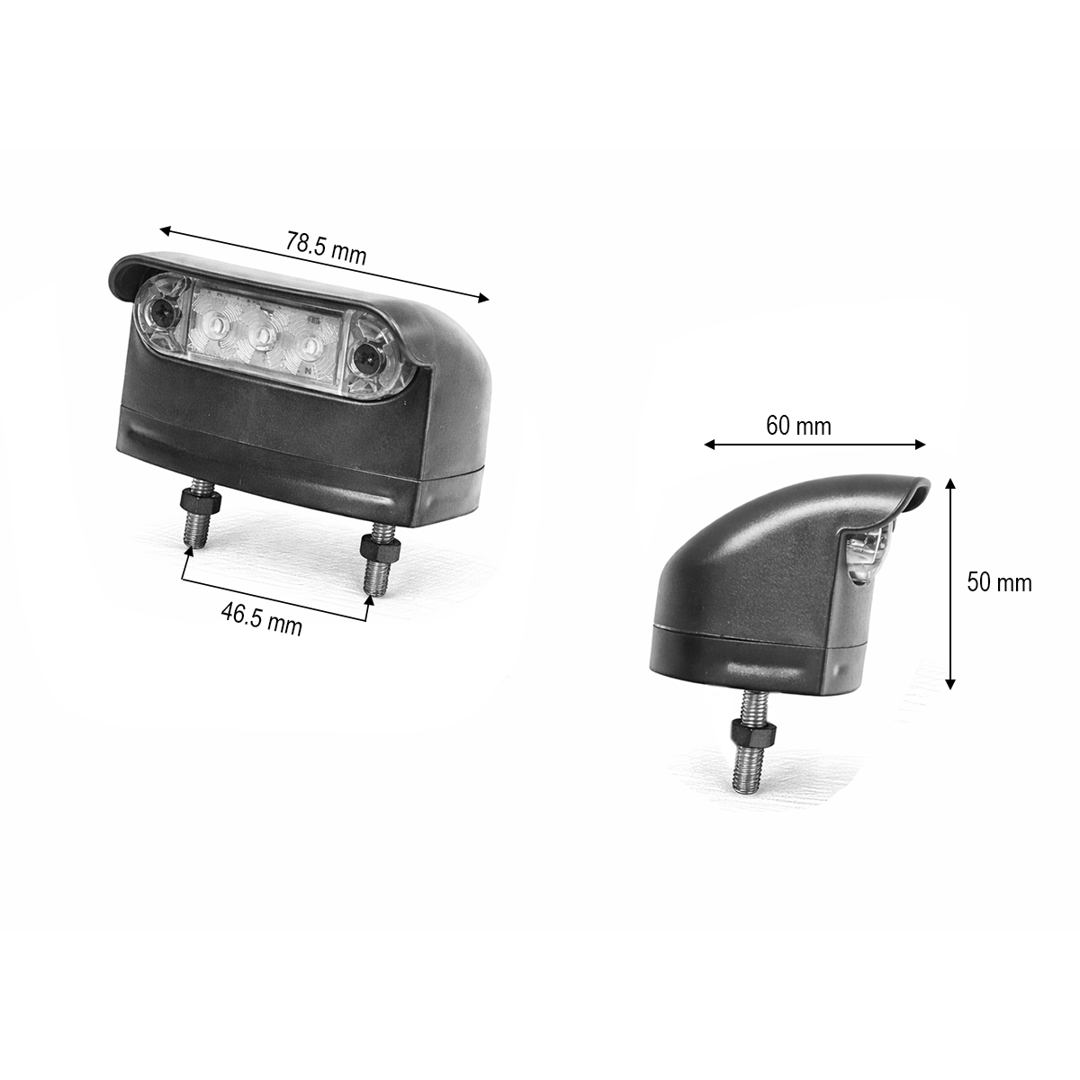 Lampa LED iluminare placuta numar inmatriculare 12V-24V 3 LED-uri 78.5x50mm Breckner Germany - imagine 3