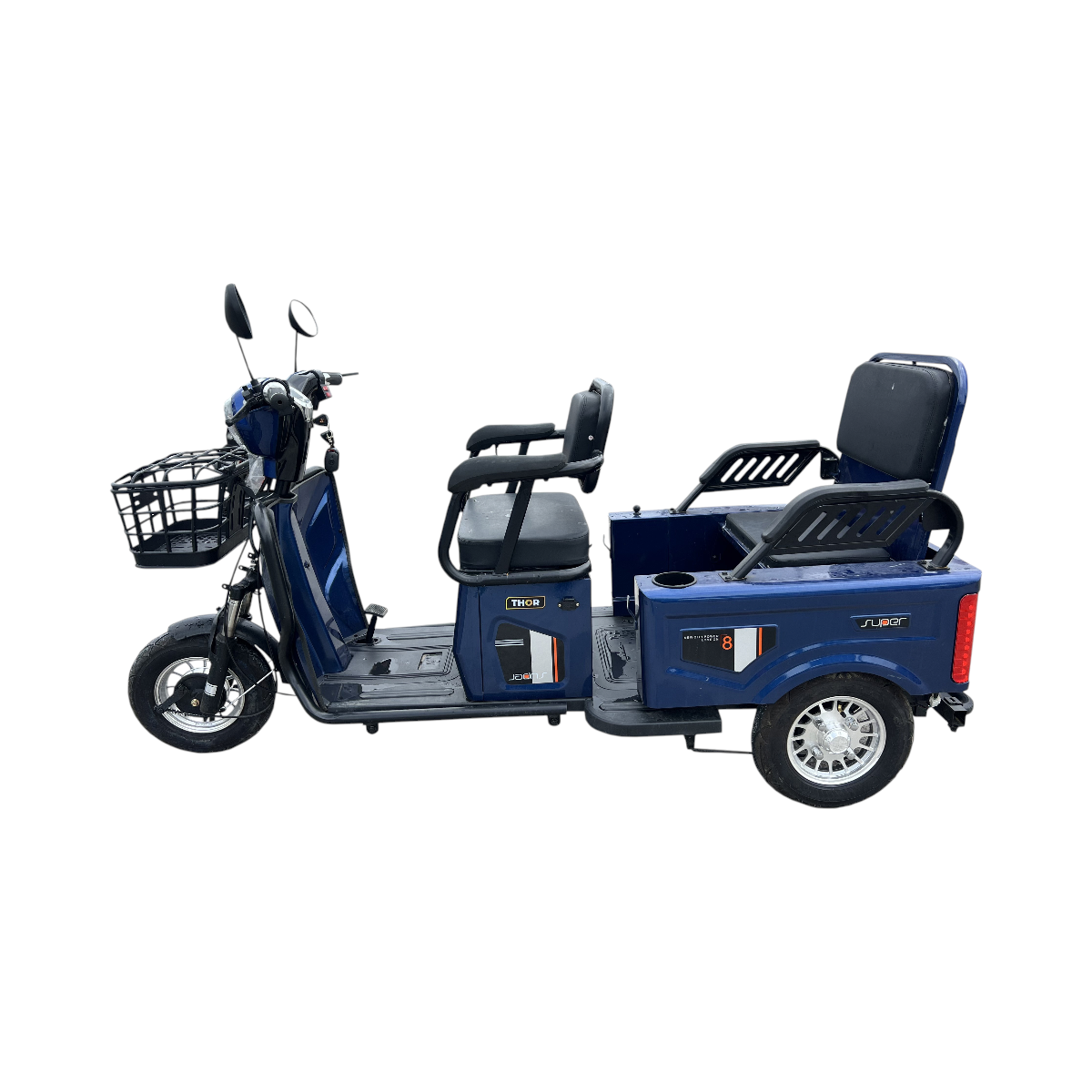 Triciclu electric THOR SX LONG2 albastru 600W 48V 20AH - imagine 2