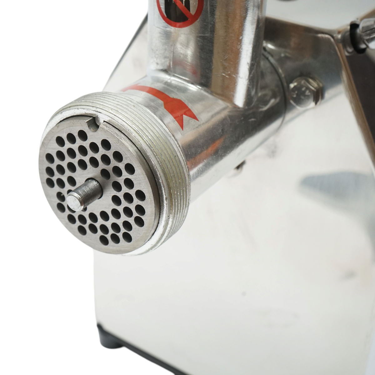 Masina de tocat carne electrica inox + aluminiu 1200W, 220V, capacitate 100 kg/h, adaptor carnati, 1 sita si 1 cutit incluse 340x185x365mm - imagine 7