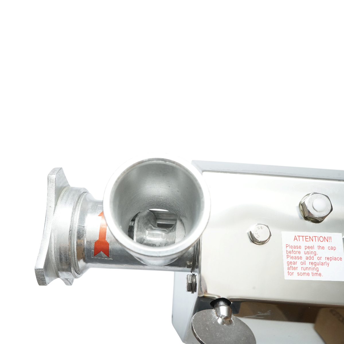 Masina de tocat carne electrica inox + aluminiu 1200W, 220V, capacitate 100 kg/h, adaptor carnati, 1 sita si 1 cutit incluse 340x185x365mm - imagine 9