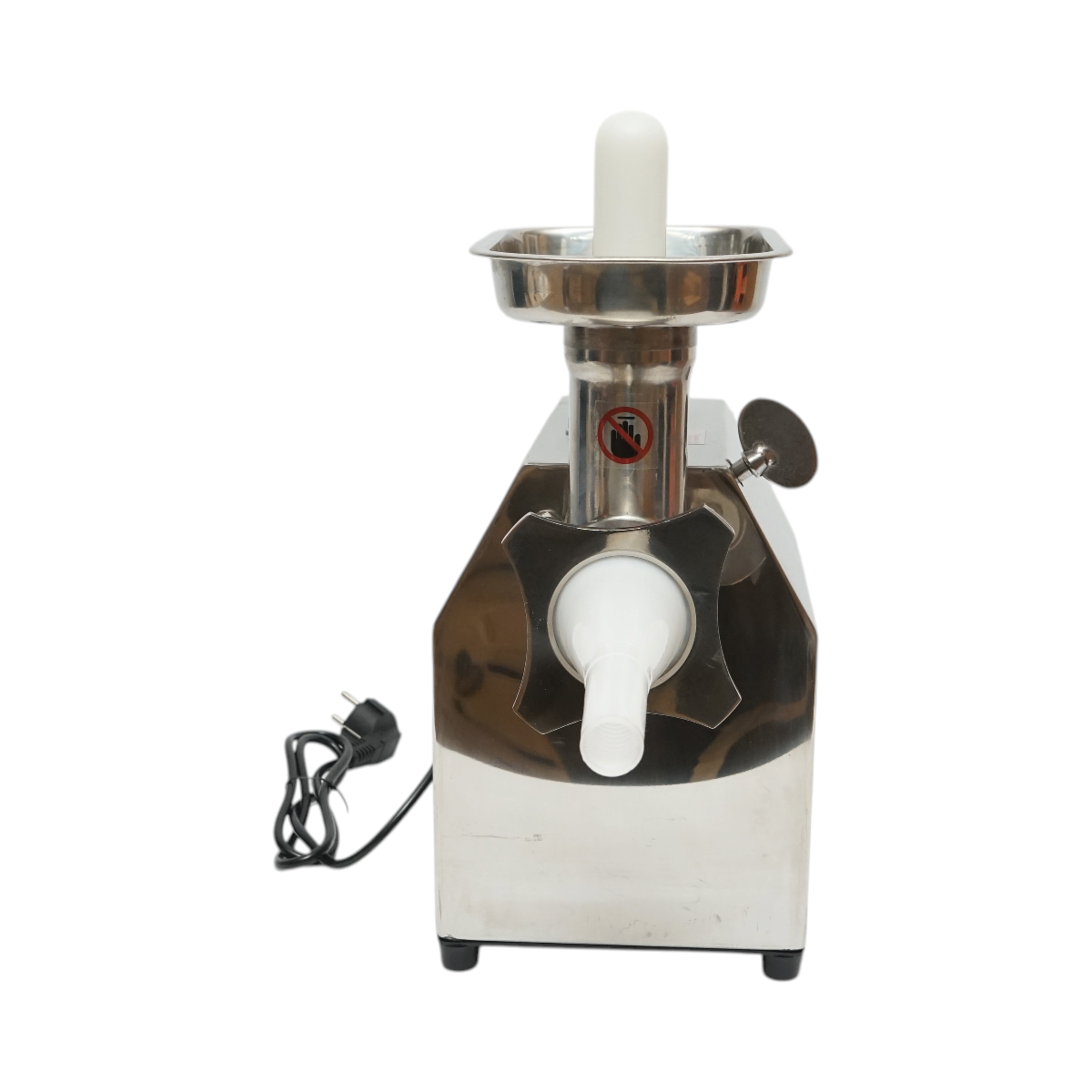 Masina de tocat carne electrica inox + otel 1200W, 220V, capacitate 100 kg/h, adaptor carnati, 1 sita si 1 cutit incluse 340x185x365mm - imagine 6