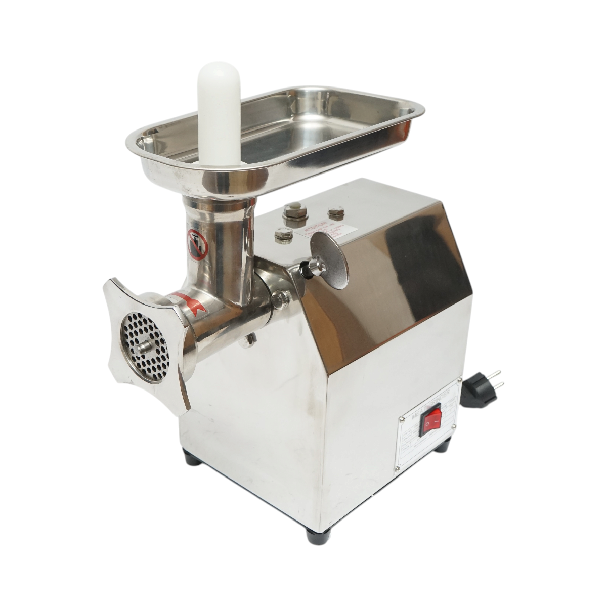Masina de tocat carne electrica inox + otel 1200W, 220V, capacitate 100 kg/h, adaptor carnati, 1 sita si 1 cutit incluse 340x185x365mm - imagine 5