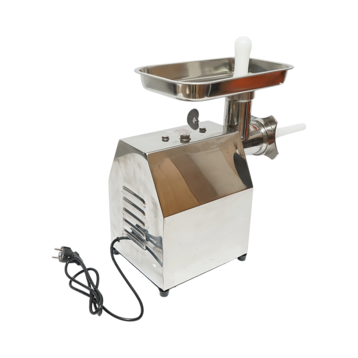 Masina de tocat carne electrica inox 1600W, 220V, capacitate 150 kg/h, adaptor carnati, 1 sita si 1 cutit incluse 380x210x415mm - imagine 5