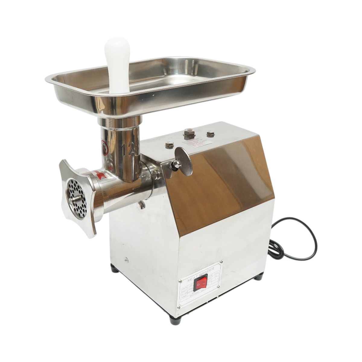 Masina de tocat carne electrica inox 1600W, 220V, capacitate 150 kg/h, adaptor carnati, 1 sita si 1 cutit incluse 380x210x415mm - imagine 4