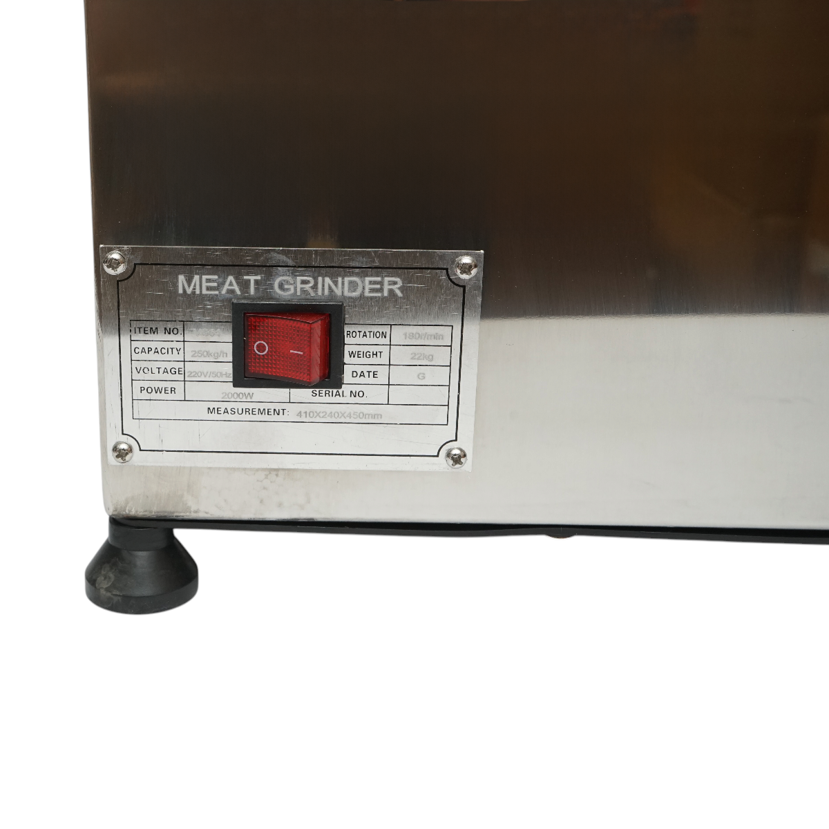 Masina de tocat carne electrica inox 2000W, 220V, capacitate 250 kg/h, adaptor carnati, 1 sita si 1 cutit incluse 410x240x450mm - imagine 13