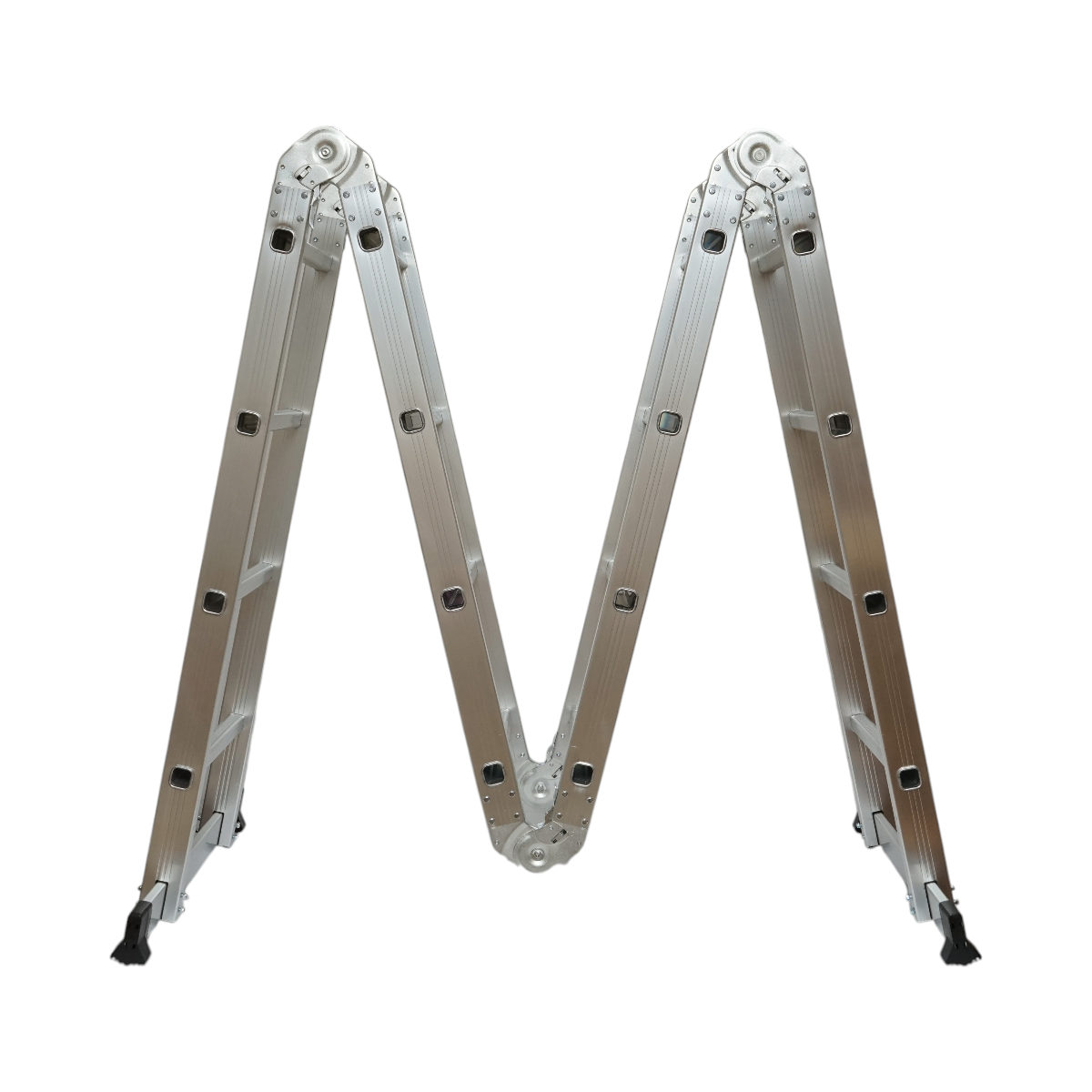 Scara aluminiu multifunctionala 4.7m, 4x4 trepte, pliabila cu balamale, sarcina maxima 150kg - imagine 6