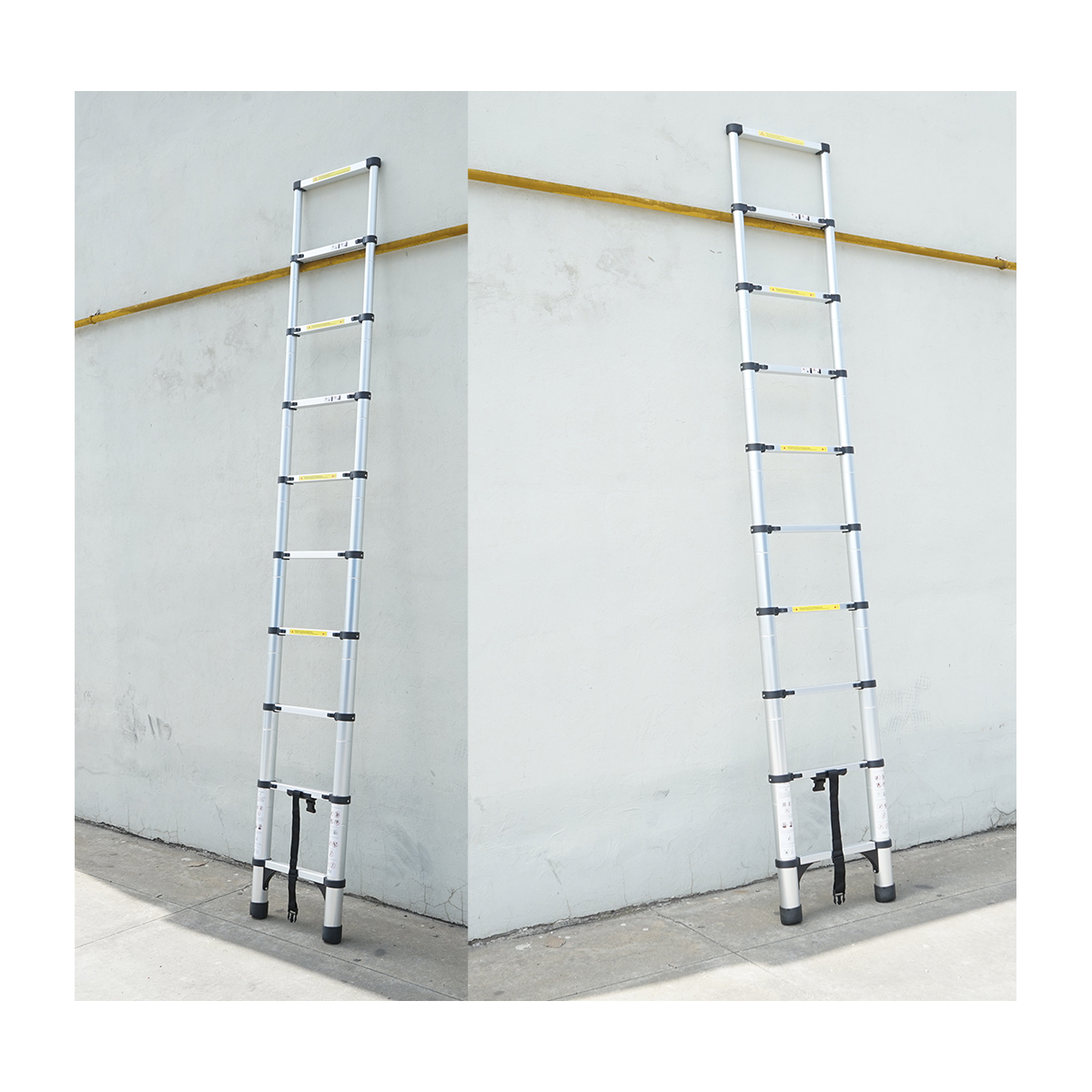 Scara telescopica aluminiu 2.9m, 10 trepte antiderapante, sarcina maxima 150kg Breckner Germany - imagine 10