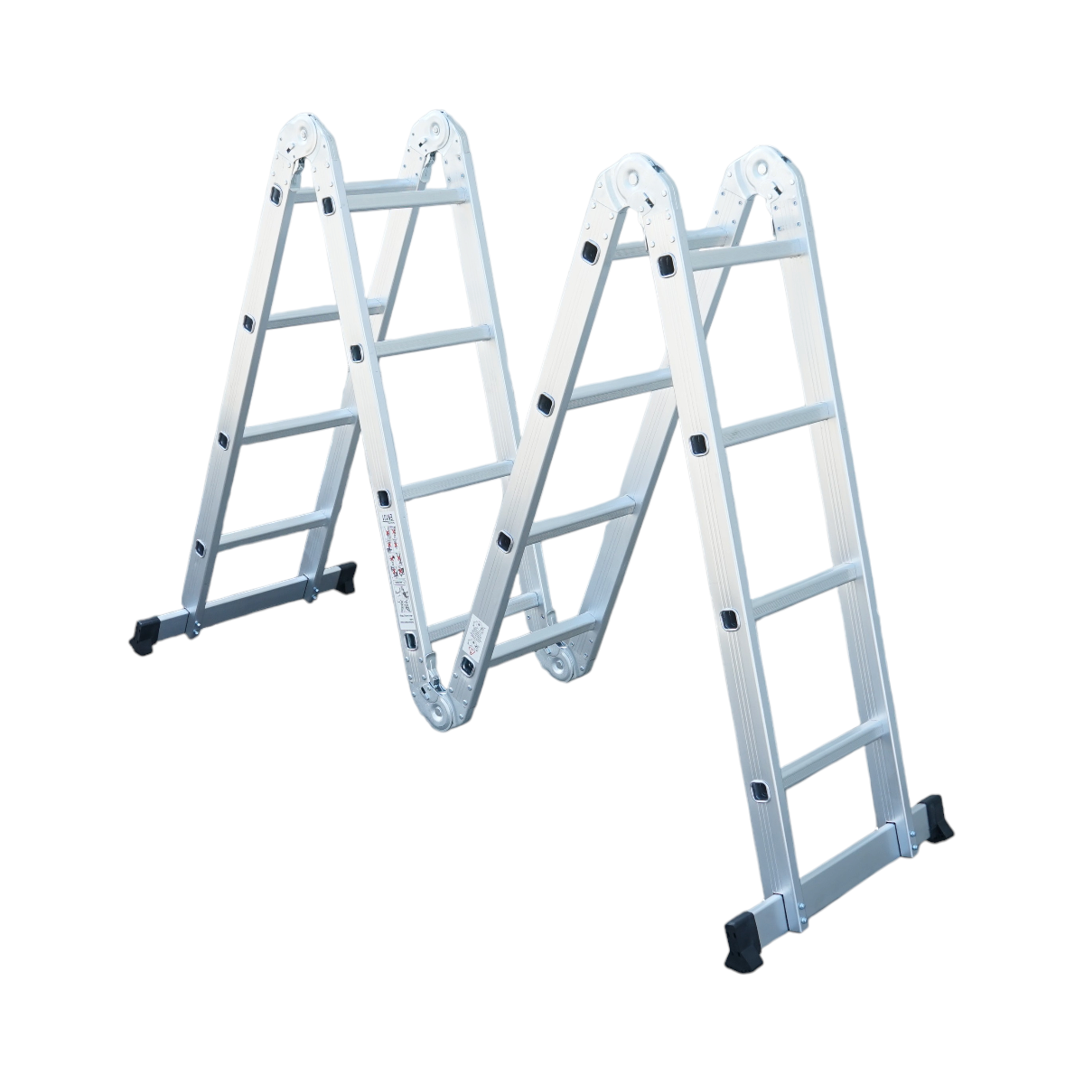 Scara multifunctionala aluminiu 3.7m, 4x3 trepte, pliabila cu balamale, sarcina maxima 150kg - imagine 3