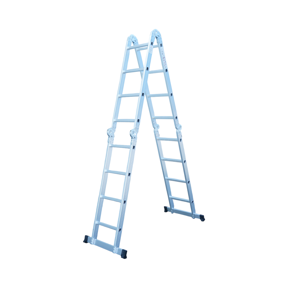 Scara multifunctionala aluminiu 3.7m, 4x3 trepte, pliabila cu balamale, sarcina maxima 150kg