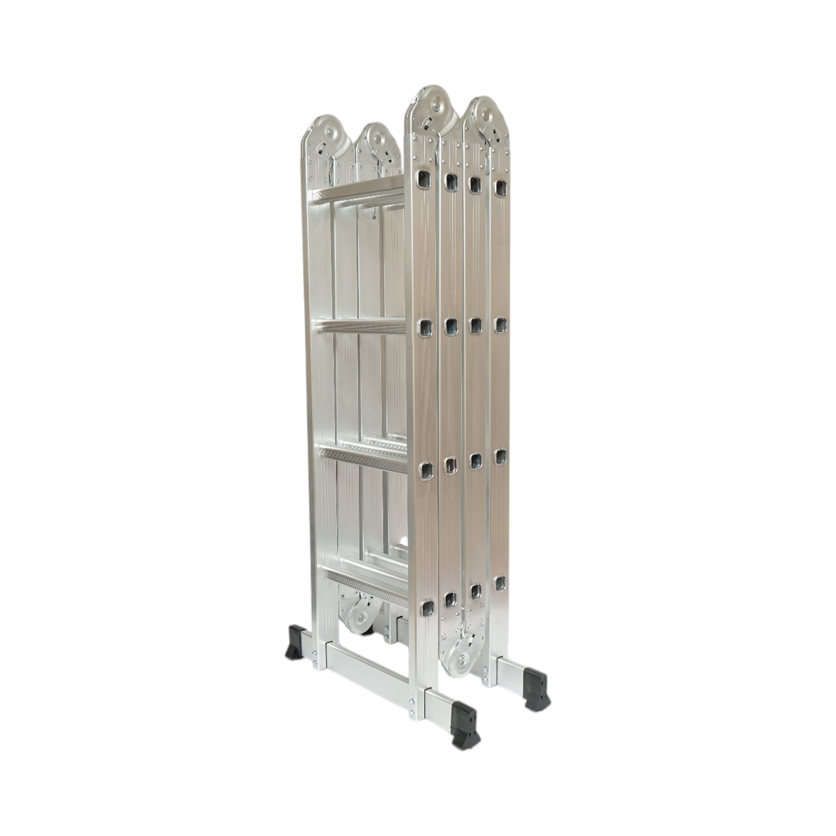 Scara aluminiu multifunctionala 5.7m, 4x5 trepte, pliabila cu balamale, sarcina maxima 150kg - imagine 5