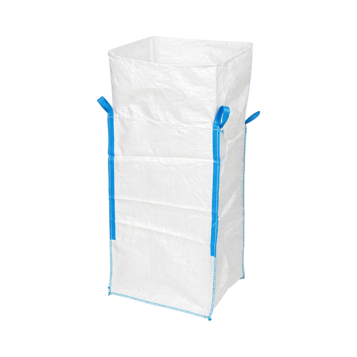 Sac big bag 95x95x180cm alb, capacitate 1500kg, tip U-Panel nelaminat, fund plan, top fusta 85cm