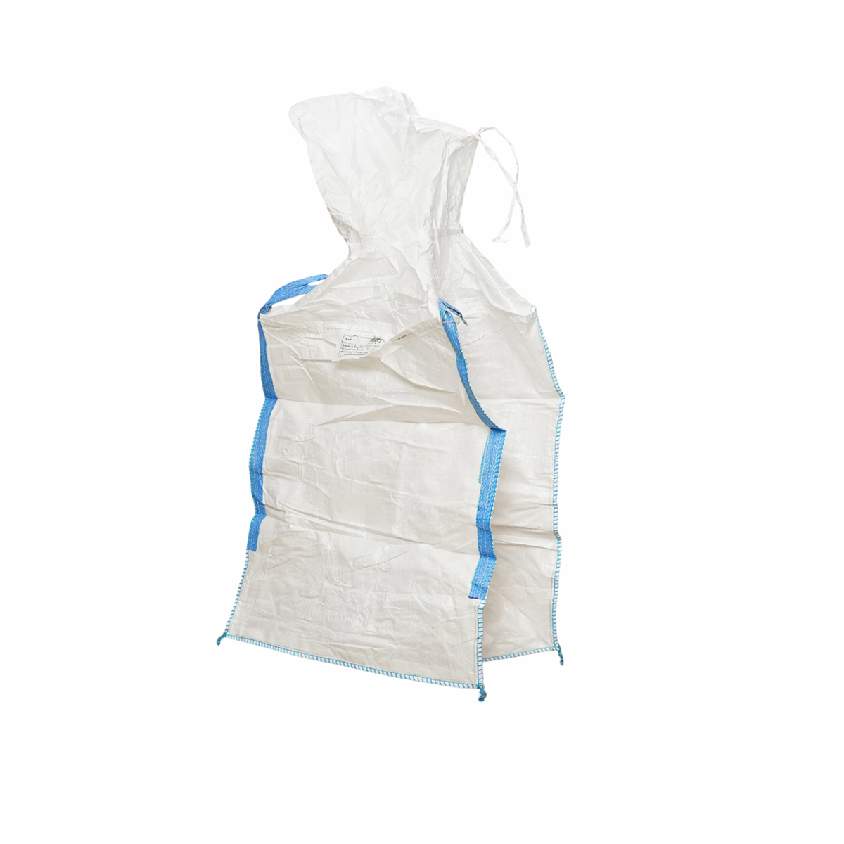 Sac big bag 95x95x120cm alb, capacitate 1000kg, tip U-Panel nelaminat, fusta incarcare, tub descarcare - imagine 2