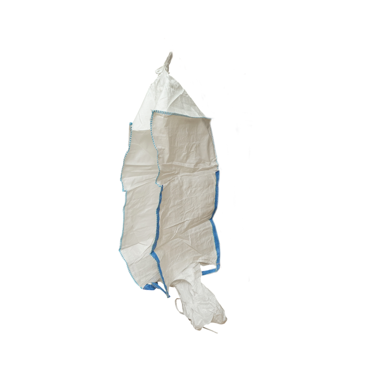 Sac big bag 95x95x140cm alb, capacitate 1000kg, tip U-Panel nelaminat, fusta incarcare, tub descarcare - imagine 2