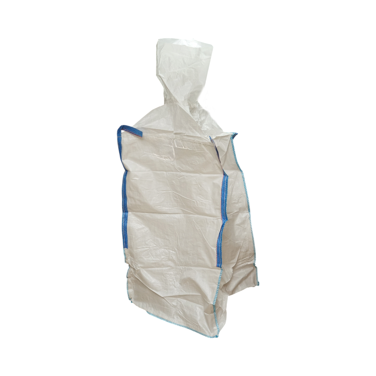 Sac big bag 95x95x160cm alb, capacitate 1000kg, tip U-Panel nelaminat, fusta incarcare, tub descarcare - imagine 2