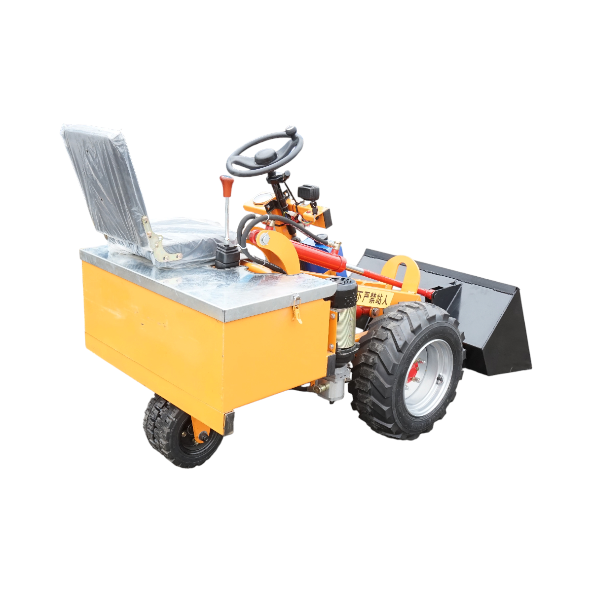 Mini incarcator frontal electric 400kg, 2 motoare 1800W/1300W, baterie 48V/52Ah, capacitate ridicare 200kg, cupa 900x450x370mm - imagine 6
