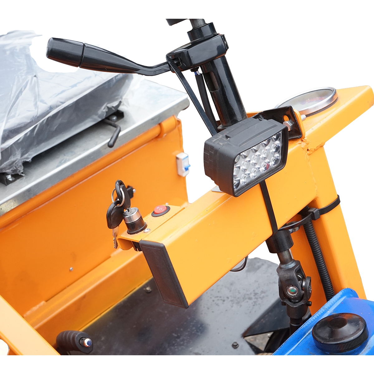 Mini incarcator frontal electric 400kg, 2 motoare 1800W/1300W, baterie 48V/52Ah, capacitate ridicare 200kg, cupa 900x450x370mm - imagine 13