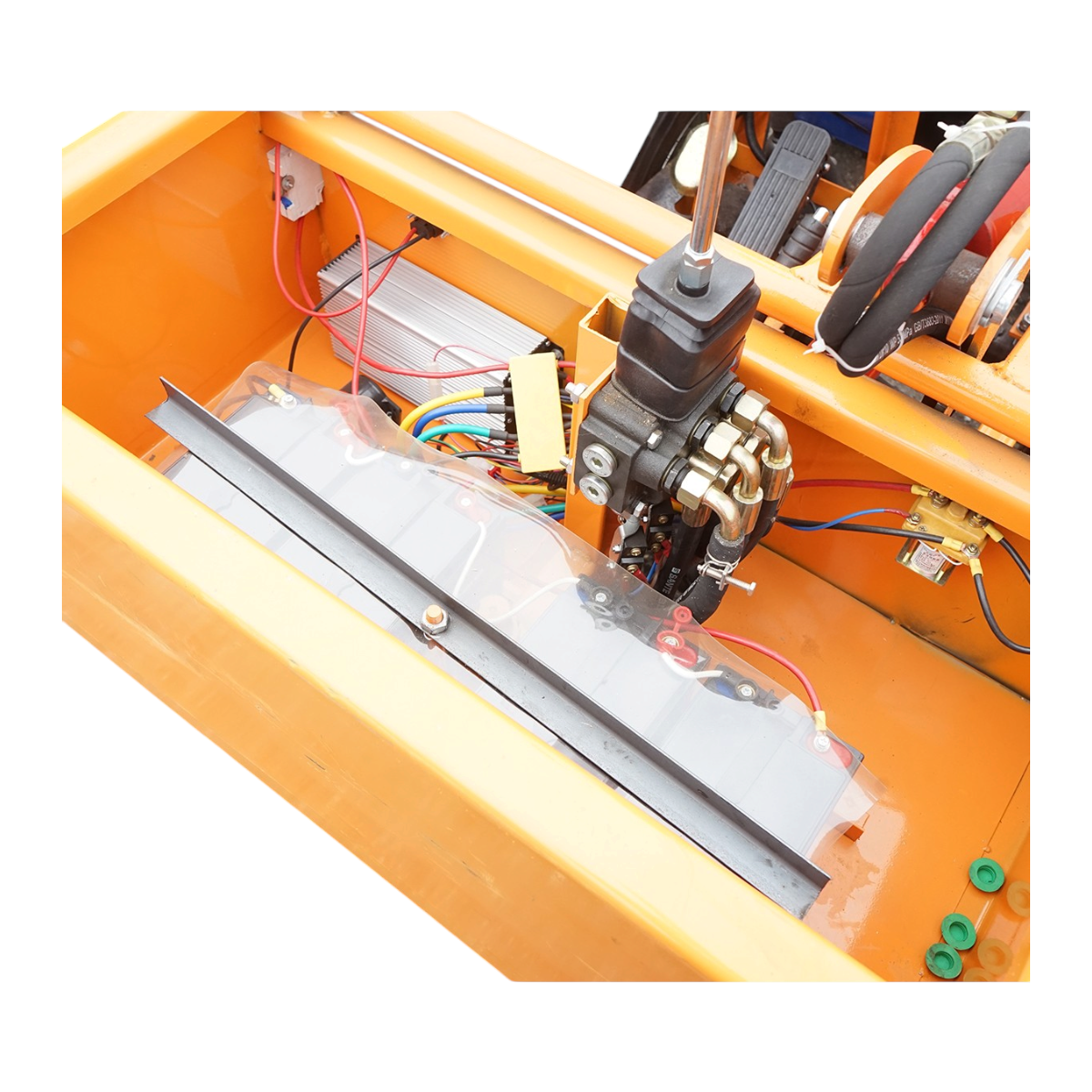 Mini incarcator frontal electric 400kg, 2 motoare 1800W/1300W, baterie 48V/52Ah, capacitate ridicare 200kg, cupa 900x450x370mm - imagine 16