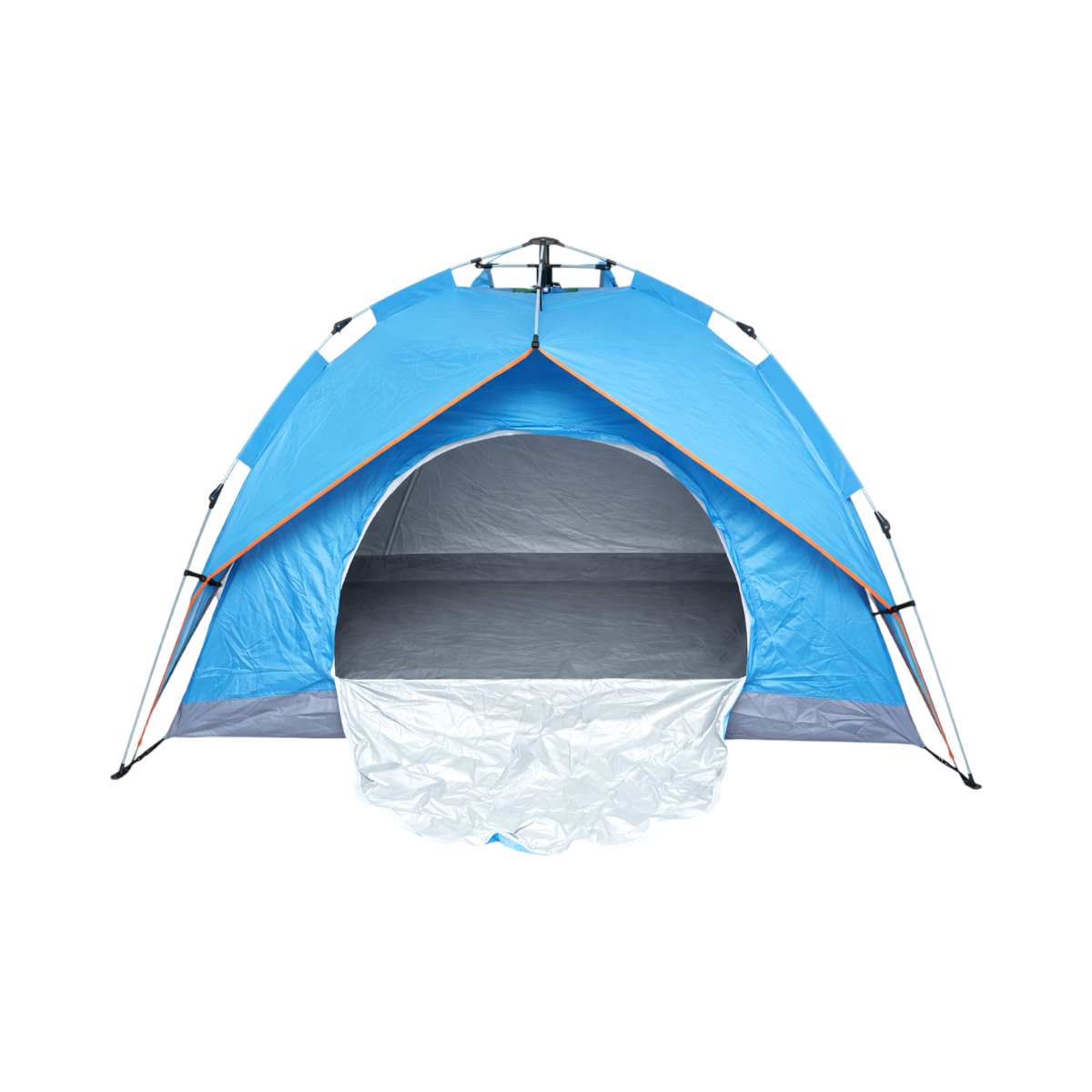 Cort camping 2 persoane albastru pliabil automat pop-up 2 intrari, impermeabil cu protectie UV si plasa anti-insecte 200x200x145cm - imagine 3