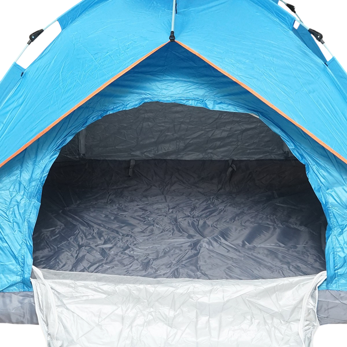 Cort camping 2 persoane albastru pliabil automat pop-up 2 intrari, impermeabil cu protectie UV si plasa anti-insecte 200x200x145cm - imagine 9