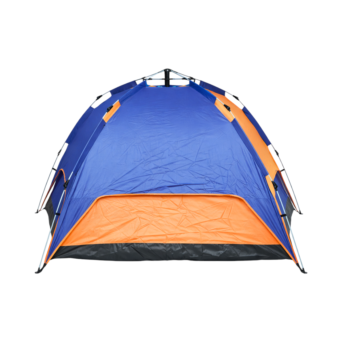 Cort camping 2 persoane albastru-portocaliu pliabil automat pop-up 2 intrari, impermeabil cu protectie UV si plasa anti-insecte 200x200x145cm - imagine 4