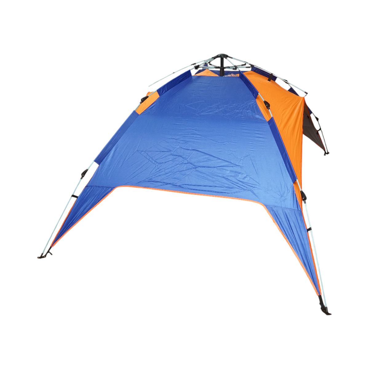 Cort camping 2 persoane albastru-portocaliu pliabil automat pop-up 2 intrari, impermeabil cu protectie UV si plasa anti-insecte 200x200x145cm - imagine 6