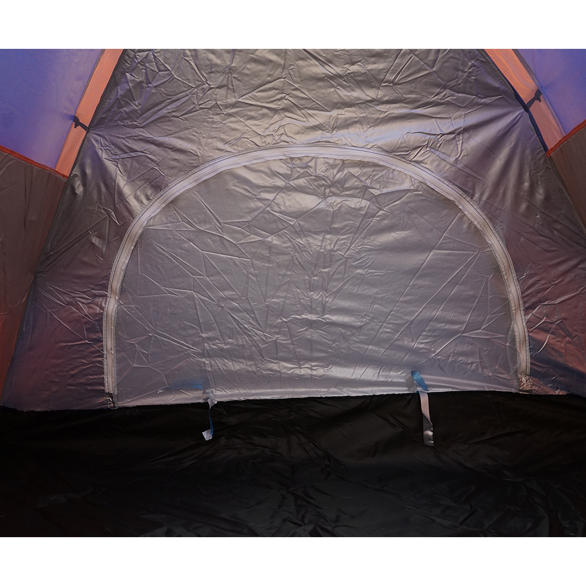 Cort camping 2 persoane albastru-portocaliu pliabil automat pop-up 2 intrari, impermeabil cu protectie UV si plasa anti-insecte 200x200x145cm - imagine 10