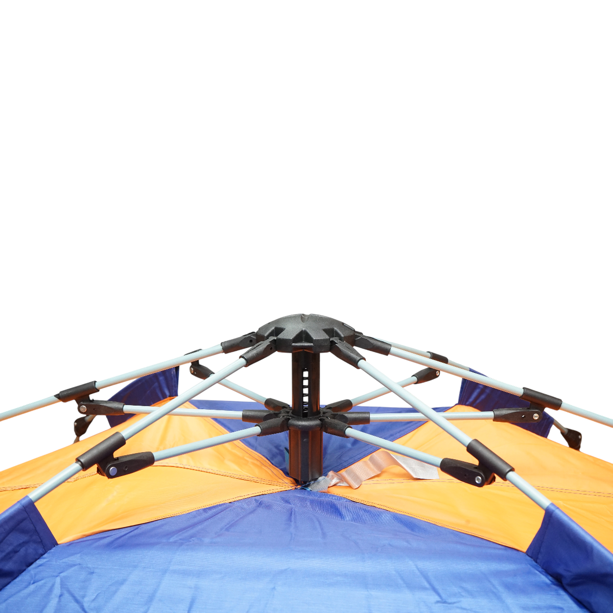 Cort camping 2 persoane albastru-portocaliu pliabil automat pop-up 2 intrari, impermeabil cu protectie UV si plasa anti-insecte 200x200x145cm - imagine 8