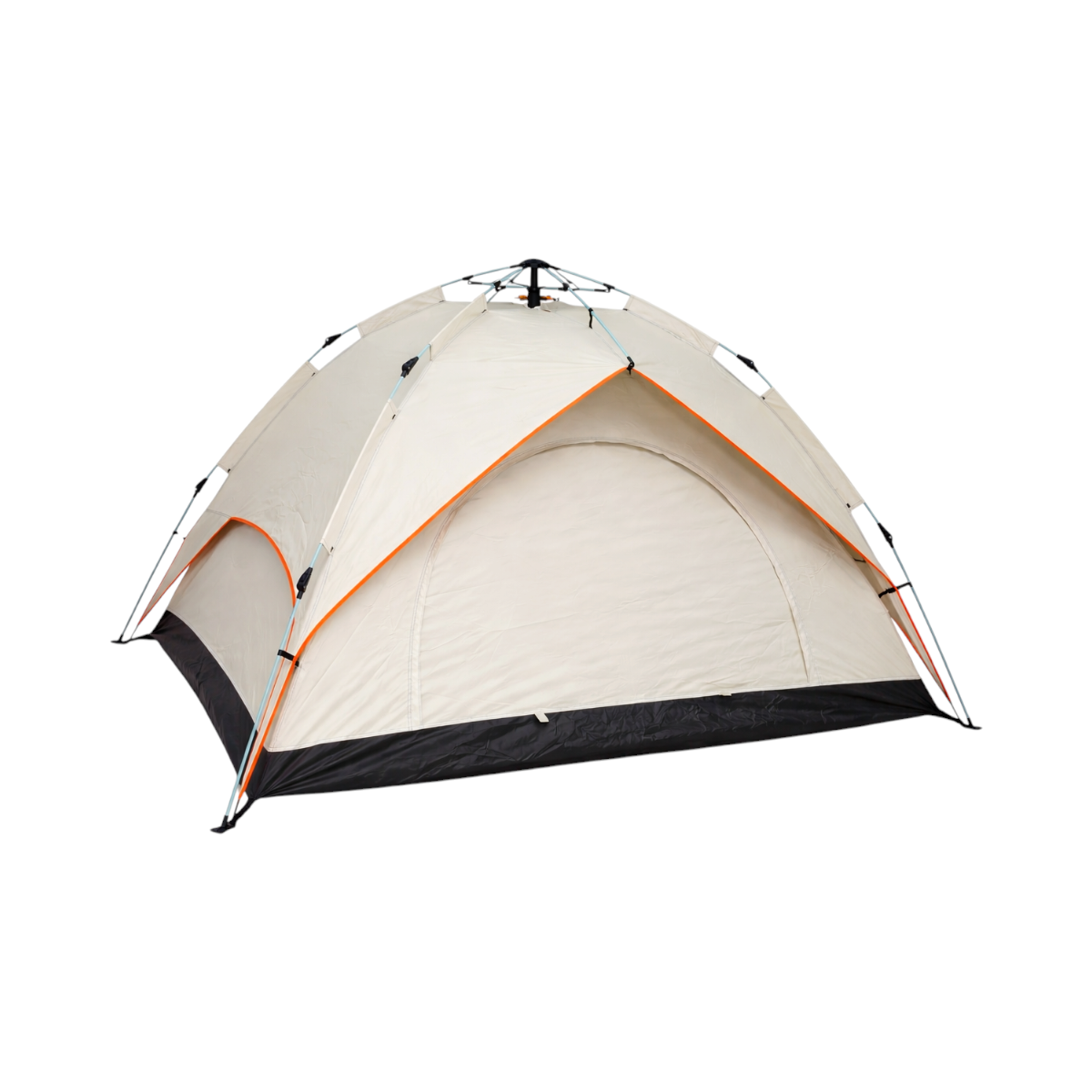 Cort camping 2 persoane crem pliabil automat pop-up 2 intrari, impermeabil cu protectie UV si plasa anti-insecte 200x200x145cm - imagine 5