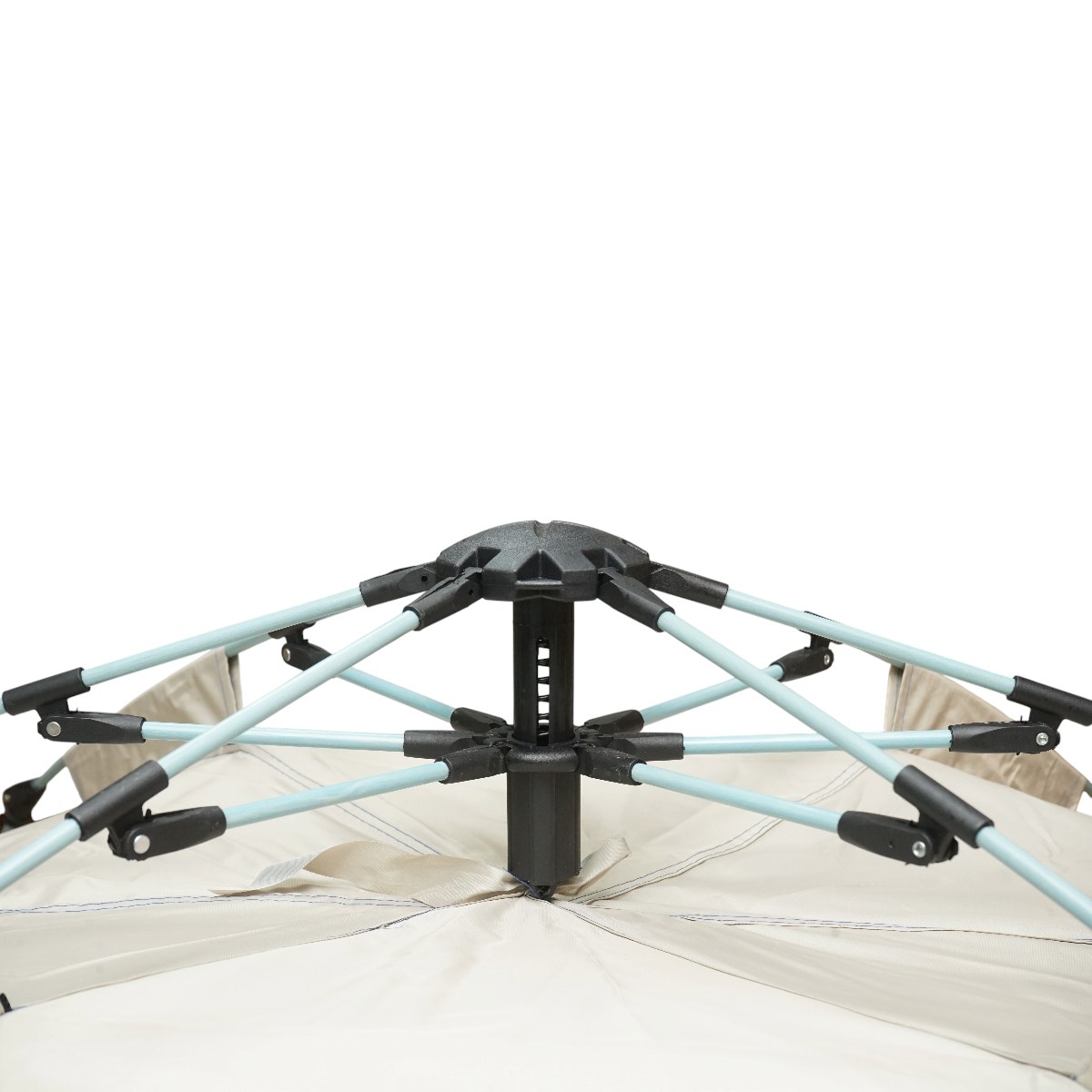 Cort camping 2 persoane crem pliabil automat pop-up 2 intrari, impermeabil cu protectie UV si plasa anti-insecte 200x200x145cm - imagine 8