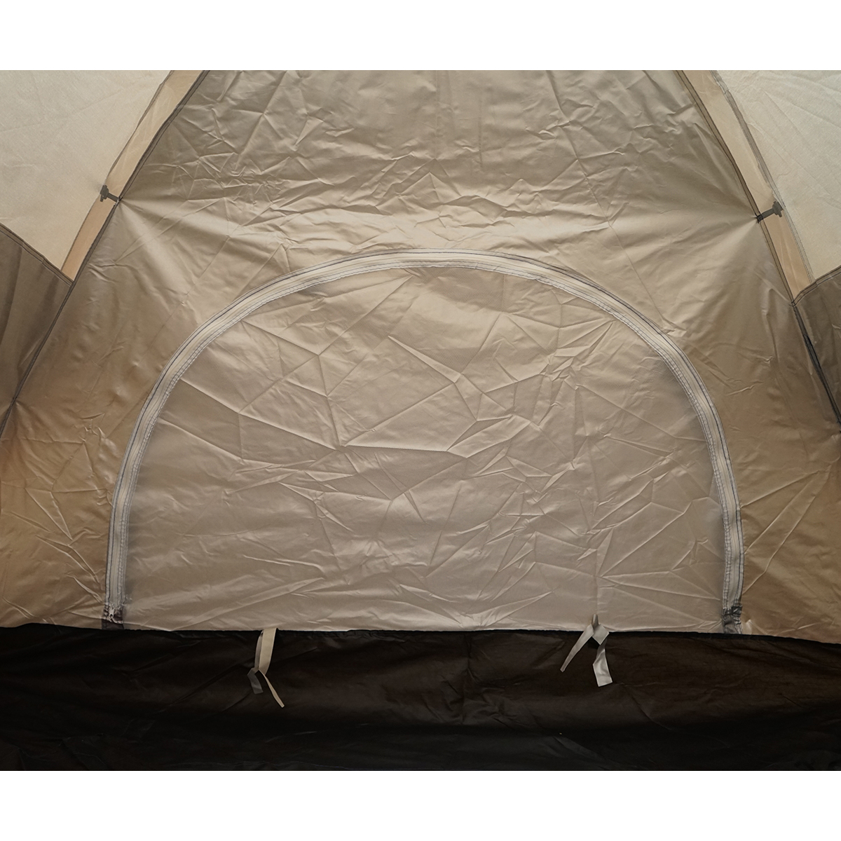 Cort camping 2 persoane crem pliabil automat pop-up 2 intrari, impermeabil cu protectie UV si plasa anti-insecte 200x200x145cm - imagine 10