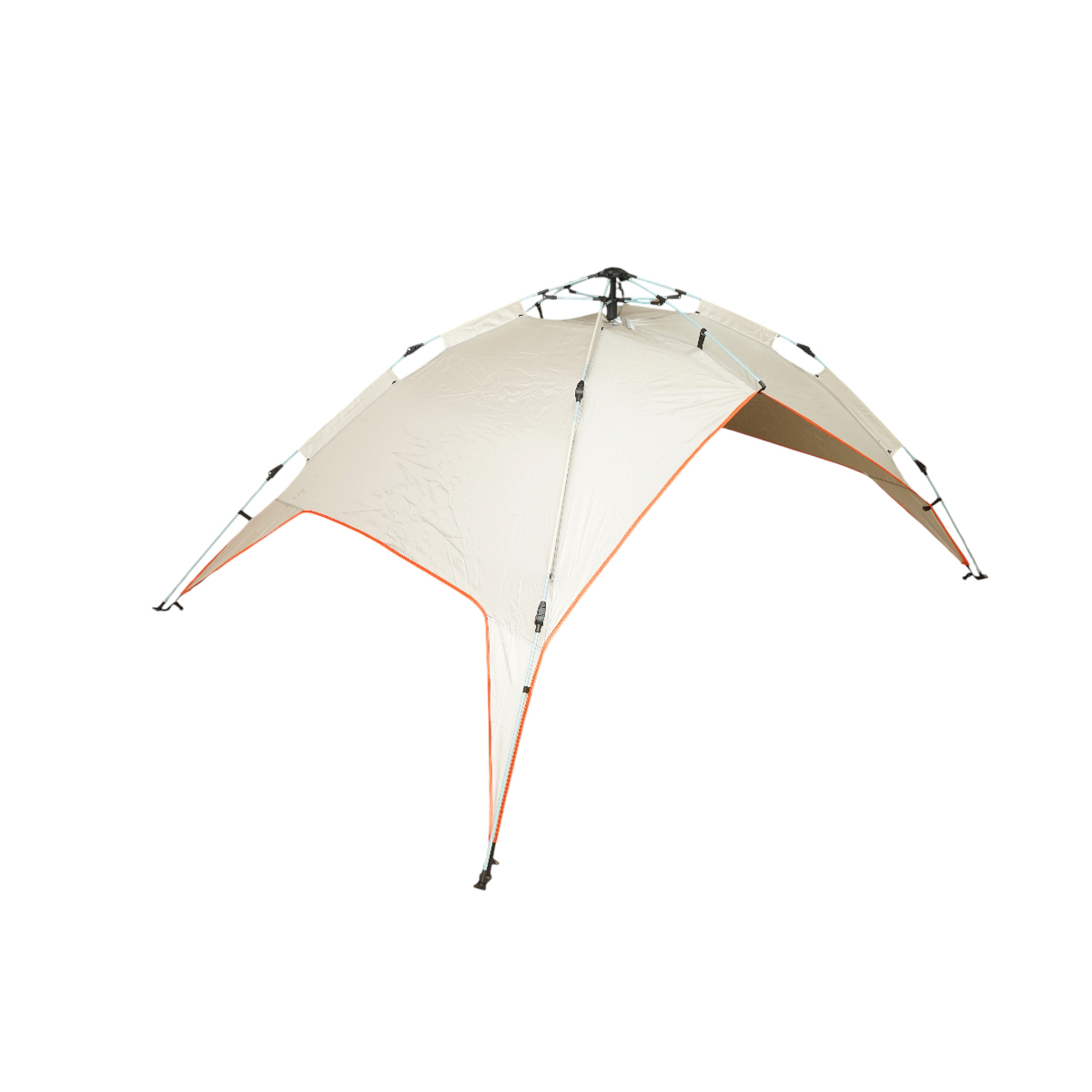 Cort camping 2 persoane crem pliabil automat pop-up 2 intrari, impermeabil cu protectie UV si plasa anti-insecte 200x200x145cm - imagine 6