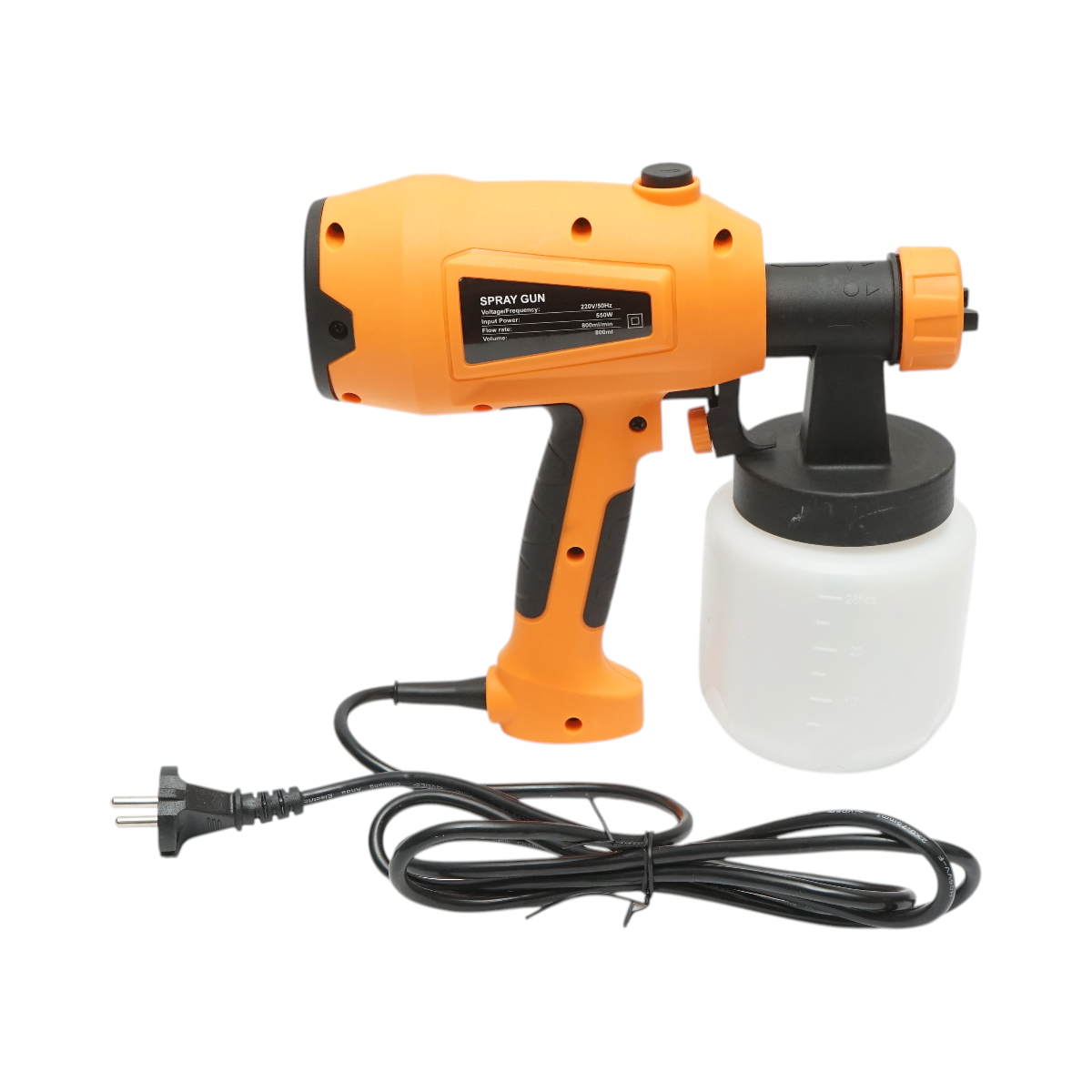 Pistol vopsit electric 550W, 220V, debit 800 ml/min, rezervor inferior 800ml, 3 duze incluse - imagine 5