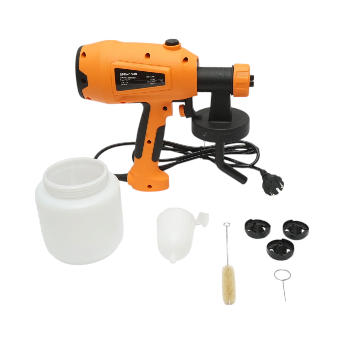 Pistol vopsit electric 550W, 220V, debit 800 ml/min, rezervor inferior 800ml, 3 duze incluse - imagine 12