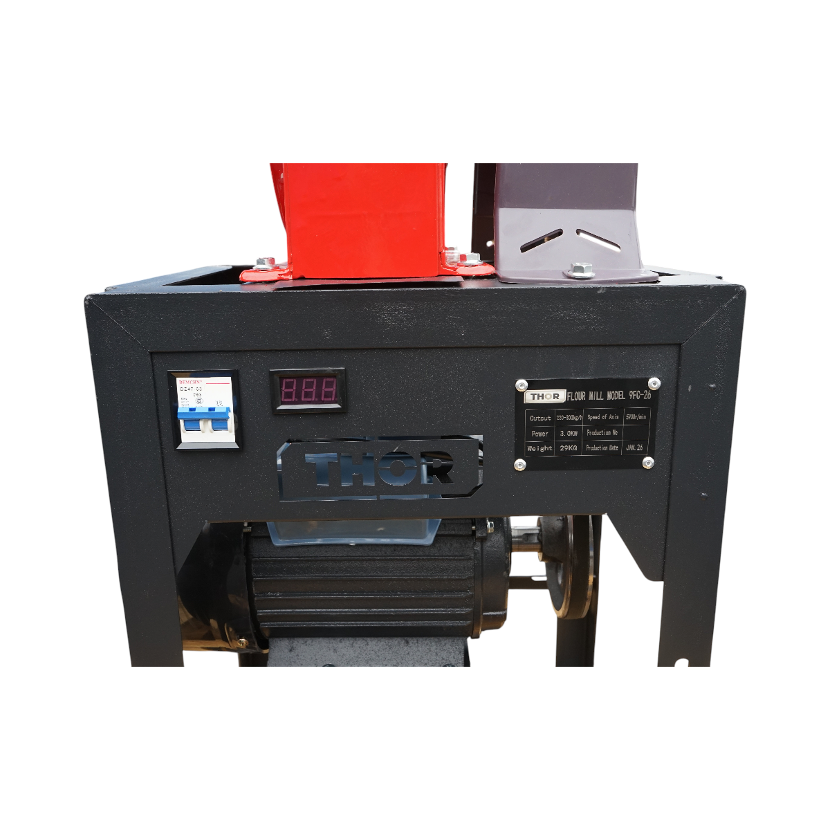 Moara cereale electrica 3kW, 220V, capacitate 300 kg/h, turatie ax 5900 r/min, 4 site incluse THOR - imagine 11