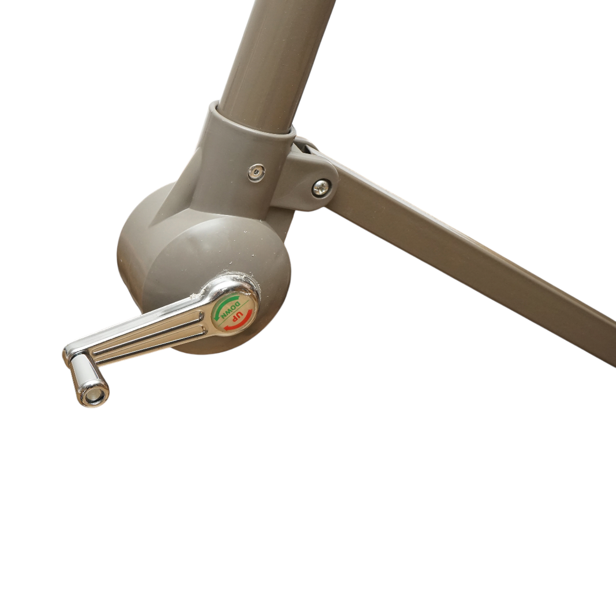 Umbrela de gradina rotunda crem 3m, brat lateral reglabil cu manivela, structura metalica Breckner Germany - imagine 9
