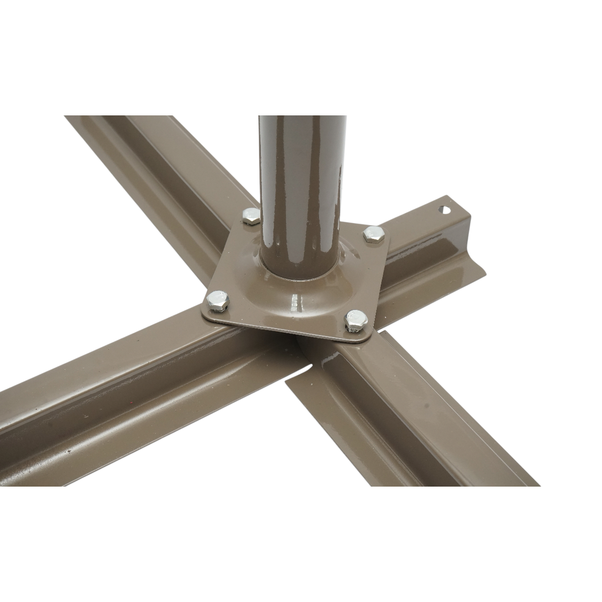 Umbrela de gradina rotunda crem 3m, brat lateral reglabil cu manivela, structura metalica Breckner Germany - imagine 11