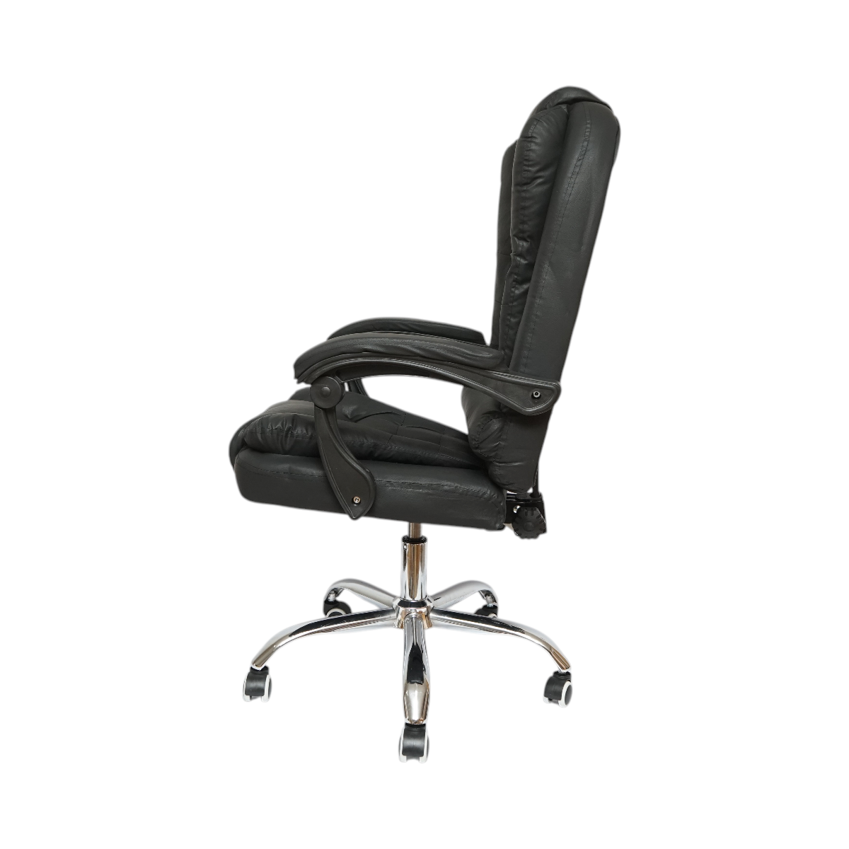 Scaun de birou ergonomic directorial cu suport lombar, piele ecologica neagra, rotativ, spatar si inaltime reglabile - imagine 3
