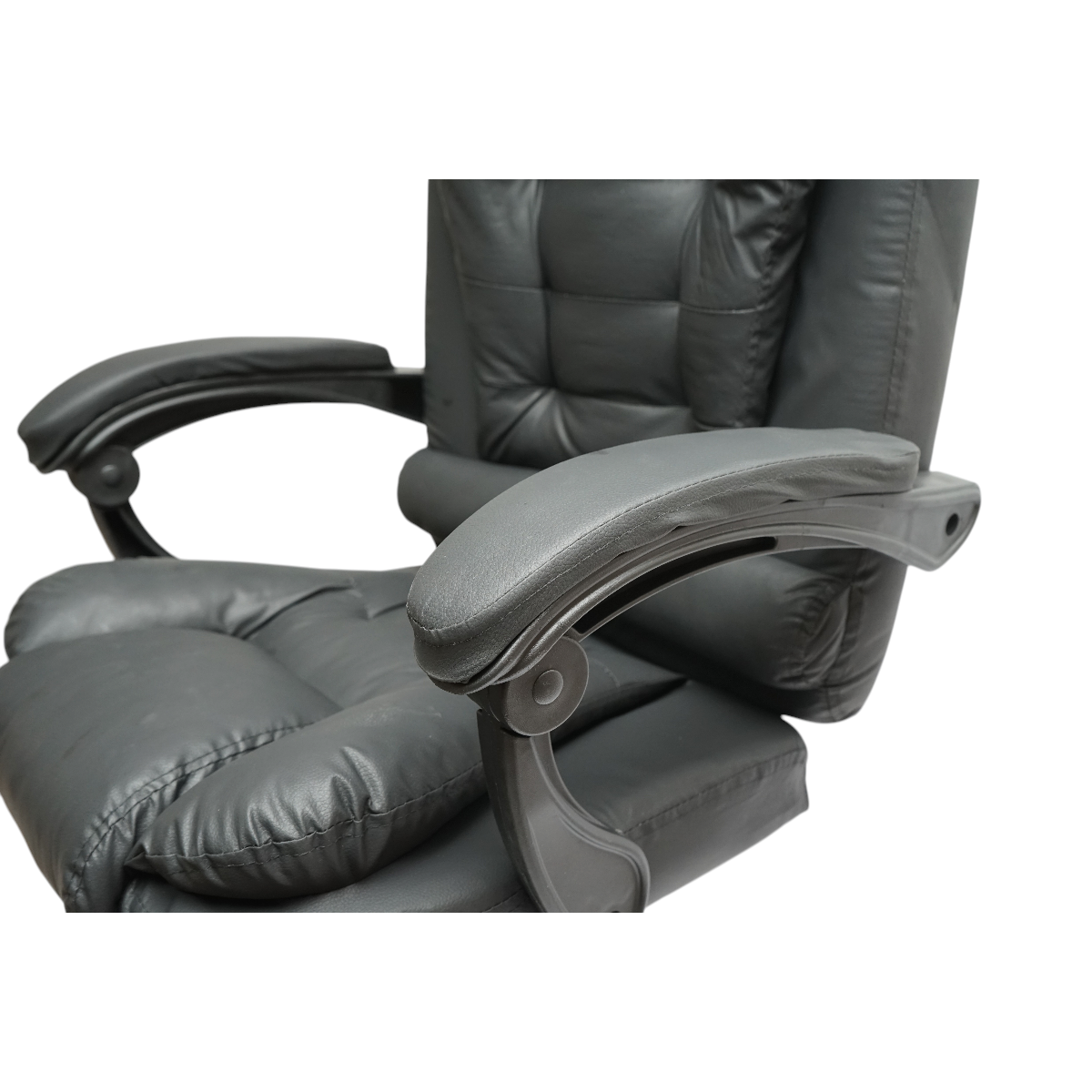 Scaun de birou ergonomic directorial cu suport lombar, piele ecologica neagra, rotativ, spatar si inaltime reglabile - imagine 8