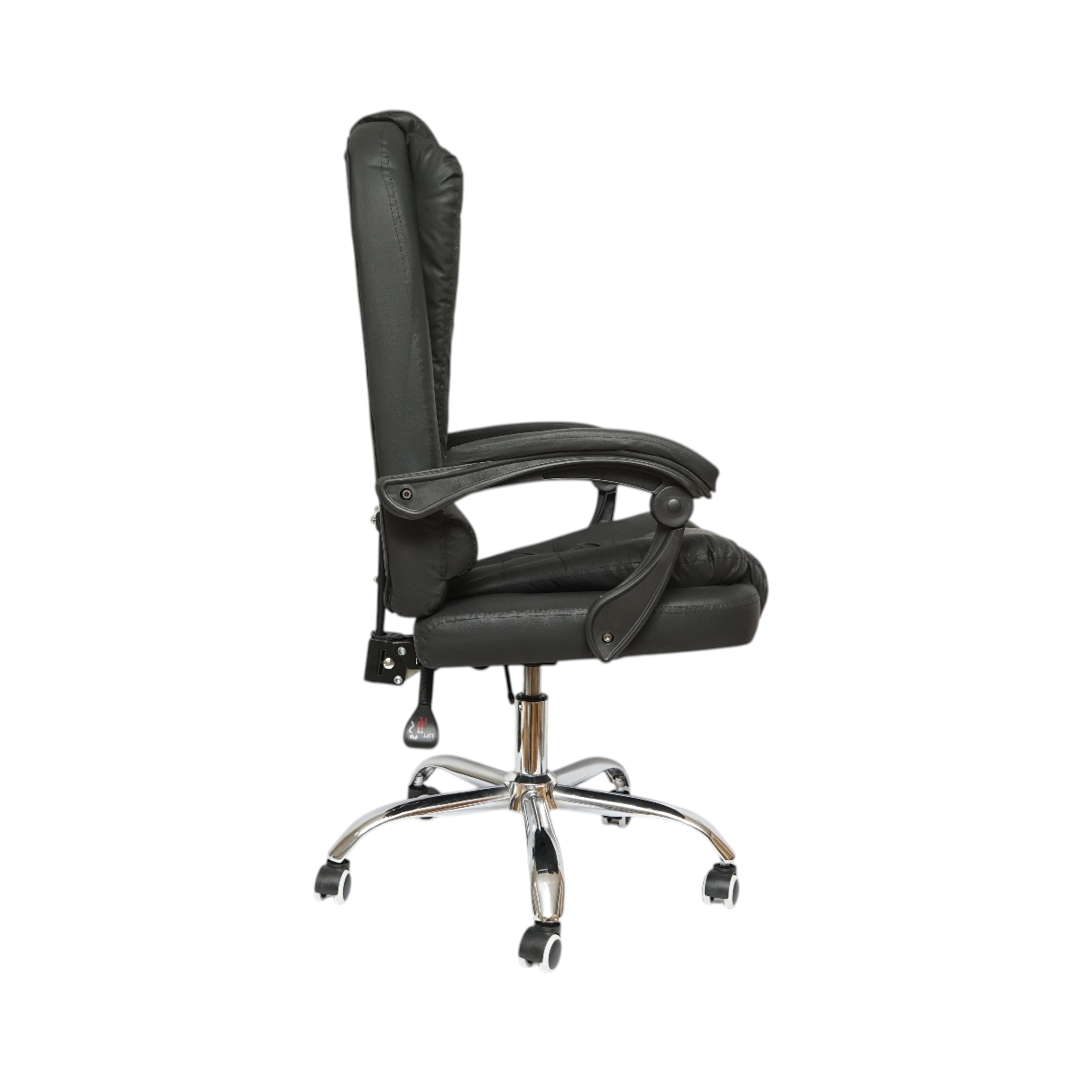 Scaun de birou ergonomic directorial cu suport lombar, piele ecologica neagra, rotativ, spatar si inaltime reglabile - imagine 5