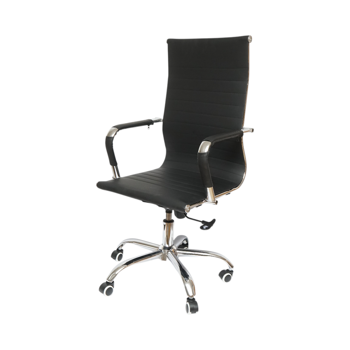 Scaun de birou directorial, piele ecologica neagra, rotativ, reglabil pe inaltime si inclinatie - imagine 2