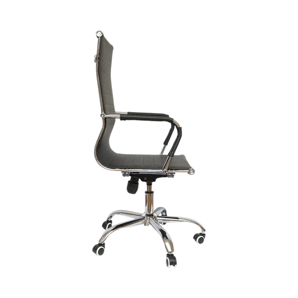 Scaun de birou directorial, piele ecologica neagra, rotativ, reglabil pe inaltime si inclinatie - imagine 5